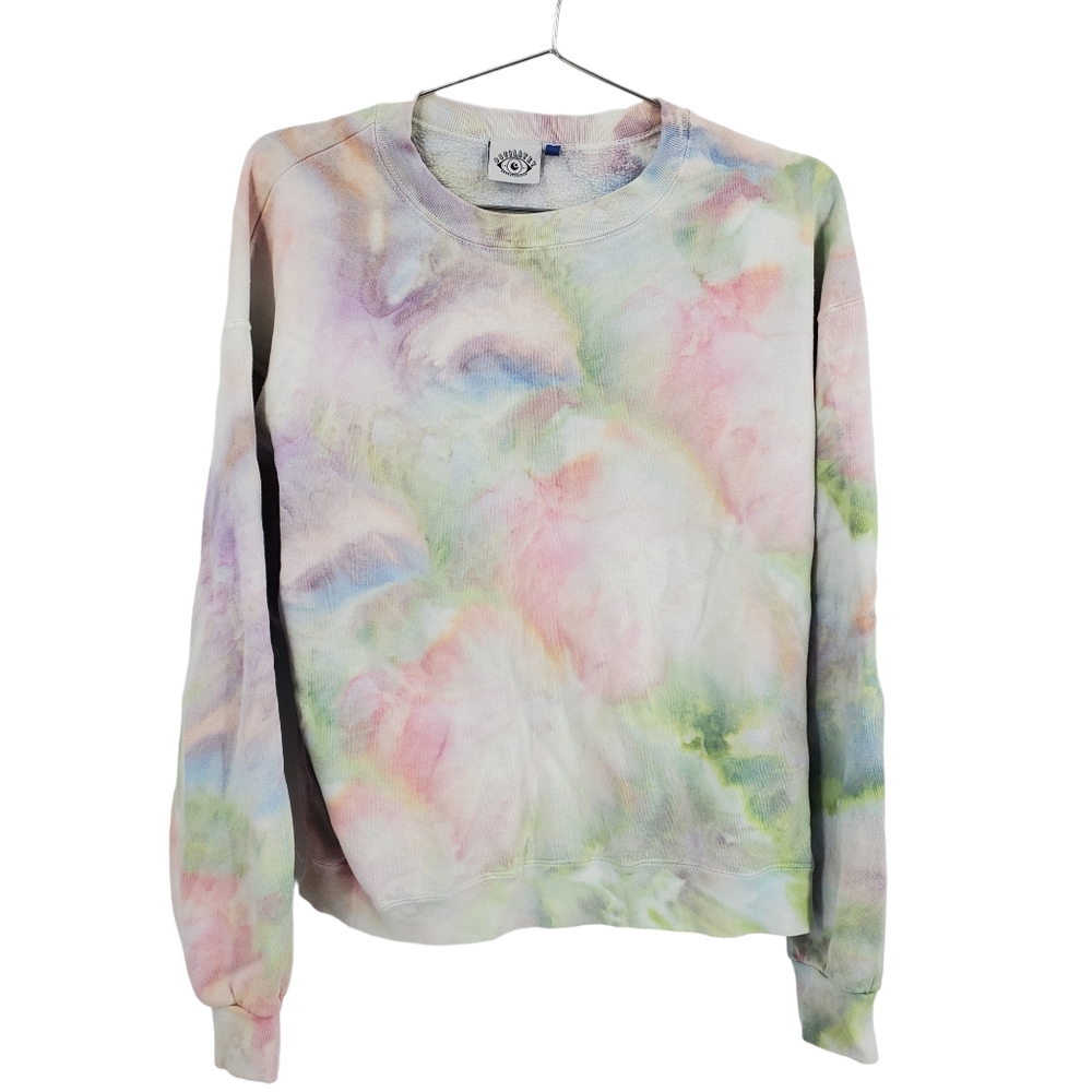 Oscilatey Women's Large Tie Dye Crewneck Sweatshirt Preowned Multi Color